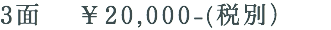 3面 ￥20,000-(税別） 